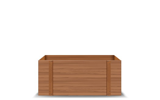wooden product box on the white background