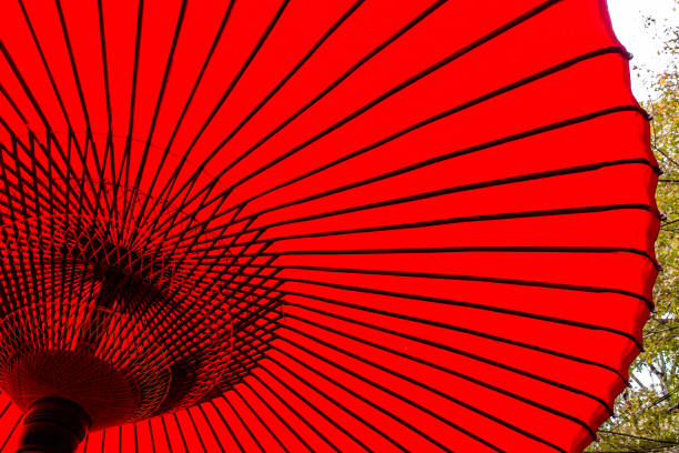istock A part of a red traditional umbrella from below. 1257377300
