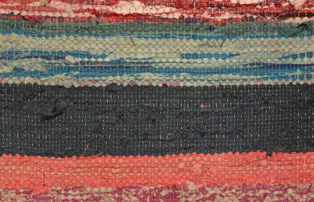 istock Natural background from rough Ukrainian variegated woven linen 1257380493