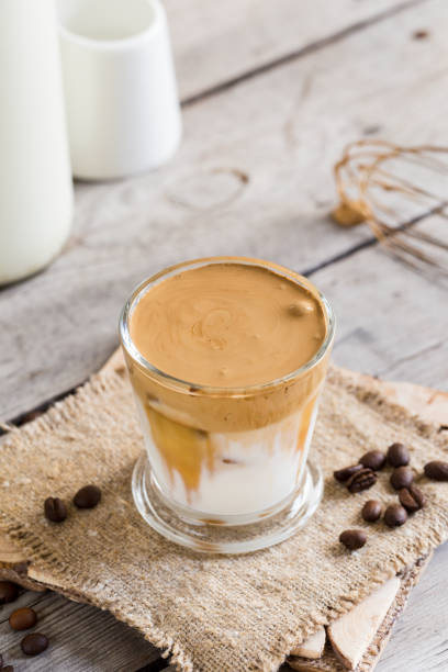 istock Coffee trend - dalgona coffee, whipped instant coffee. cream coffee, iced coffee 1257380670