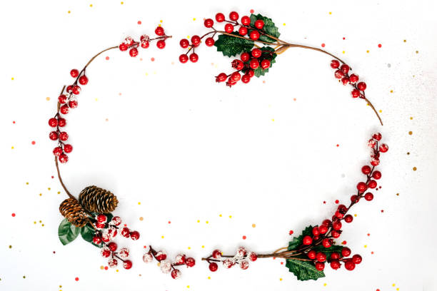 istock Christmas wreath with decoration on white. 1257380689