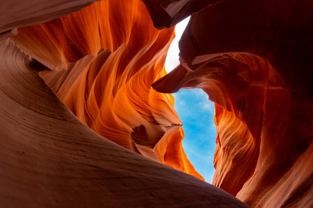Lower Antelope Canyon USA Lower Antelope Canyon or Corkscrew slot canyon National park in the Navajo Reservation near Page, Arizona USA. Antelope canyon is United States landmark and tourist spot. lower antelope canyon stock pictures, royalty-free photos & images