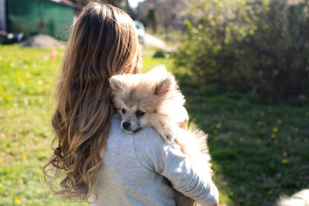 istock Girl love her puppy 1257390781