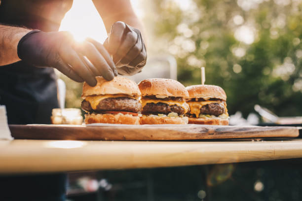 Decorating Tasty Hamburgers