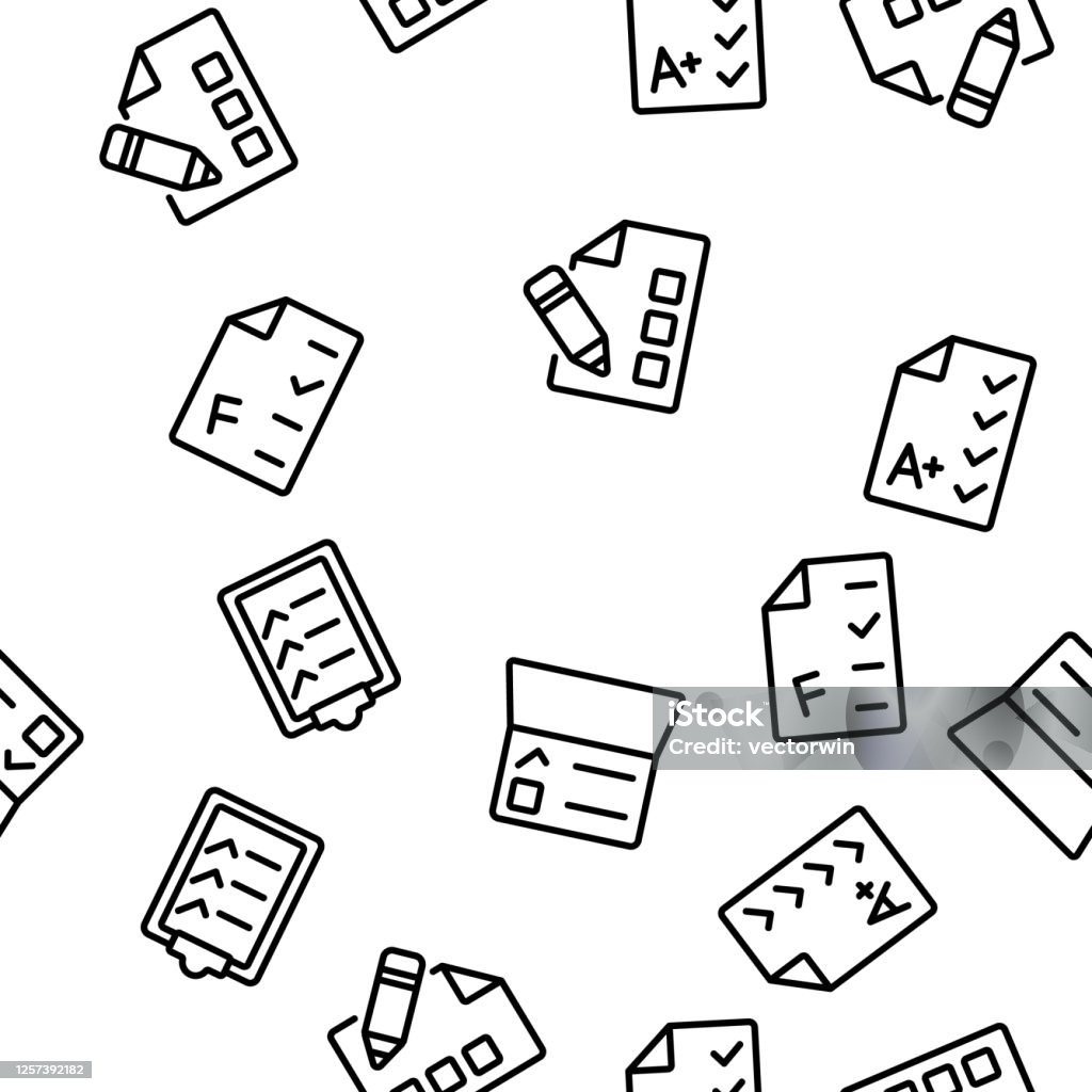 Exam Pattern Vector Exam Test Vector Seamless Pattern Stock Illustration - Download Image ...