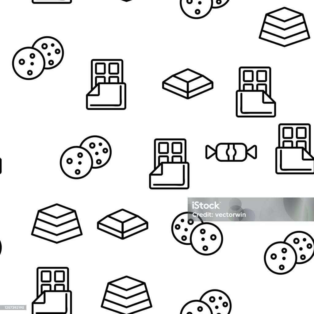 Chocolate Pattern Line Chocolate Vector Seamless Pattern Stock Illustration - Download Image ...