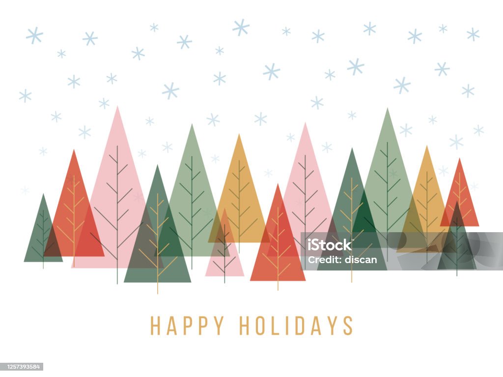 Christmas background with trees and snowflakes. Christmas background with trees and snowflakes. Stock illustration Vacations stock vector
