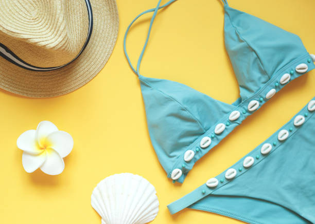 istock set of summer beach accessories on a yellow background 1257394023