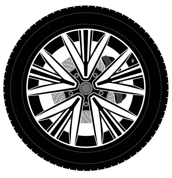 Vector illustration of Simple graphic alloy wheel illustration