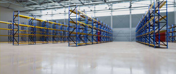 istock New empty warehouse for rent. Industrial storehouse, storage system 1257395162