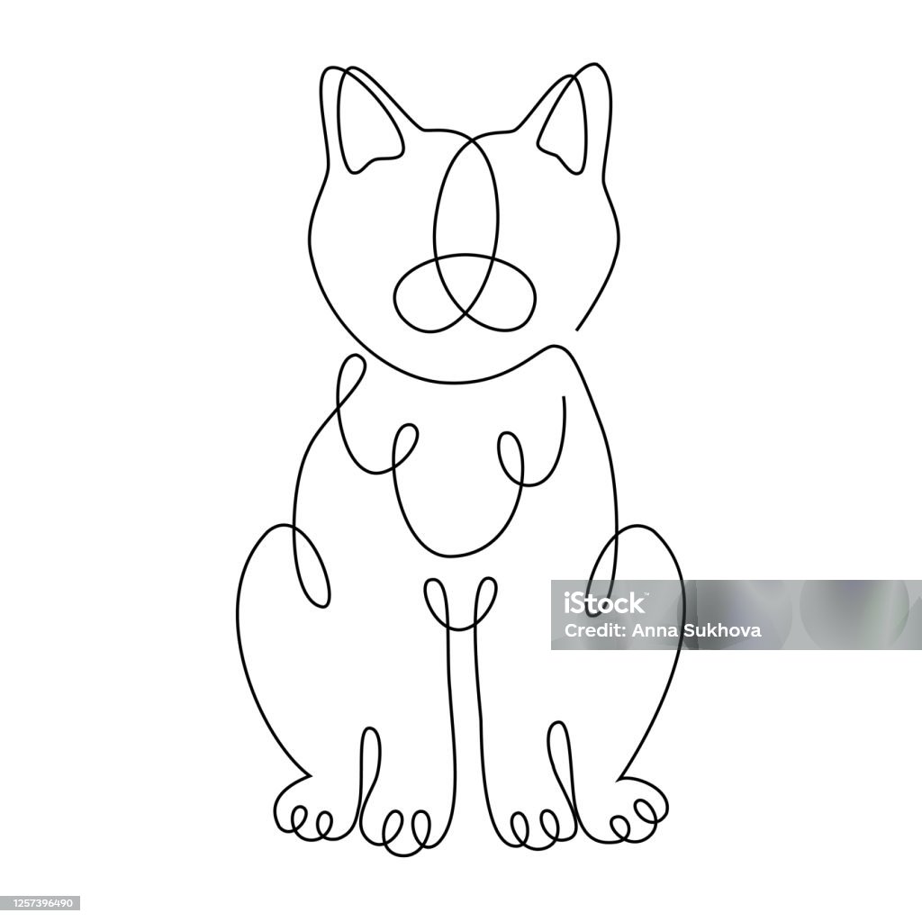 Vẽ Một Con Mèo Với Một Đường Duy Nhất Theo Phong Cách Nghệ Thuật Đường Nét  Logo Vector Với Một Con Vật Hình Ảnh Chứng Khoán Bản In Phong Cách Trừu  Tượng