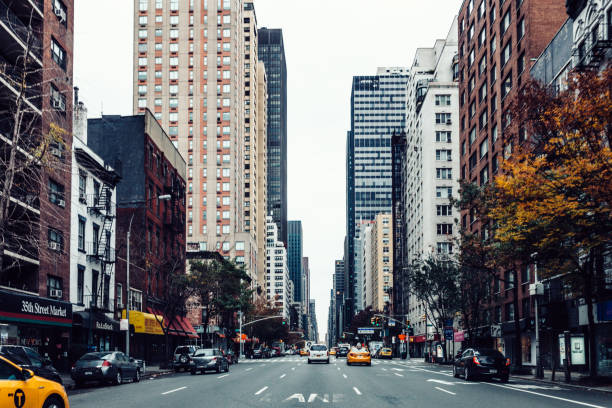 istock Car first person view on highway, in downtown, NYC 1257396651