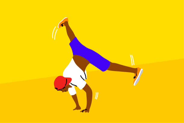 танец, хип-хоп, �спорт, конкуренция, перформанс, концепция отдыха - breakdancing stock illustrations