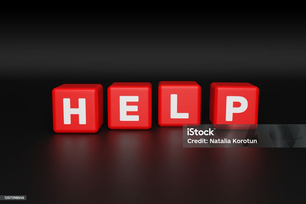 Help Cubes Plastic Cubes With Help Text Stock Photo - Download Image Now ...