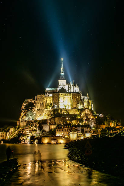 istock Light-up in Le Mont-Saint-Michel night view 1257400345