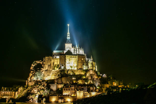 istock Light-up in Le Mont-Saint-Michel night view 1257400401