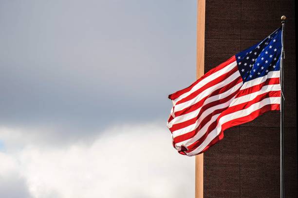 Free Stock Photo of American Flag Displayed on Side of Building ...