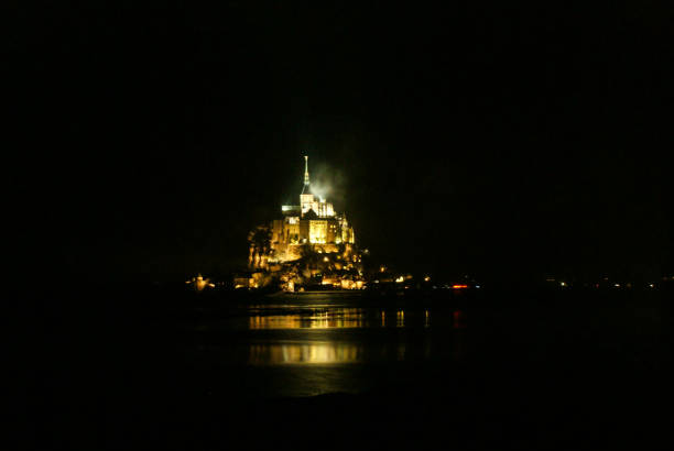 istock Light-up in Le Mont-Saint-Michel night view 1257401246