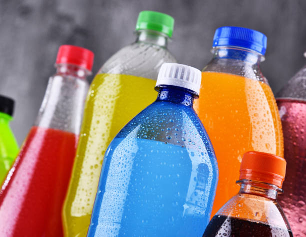 istock Plastic bottles of assorted carbonated soft drinks 1257404406