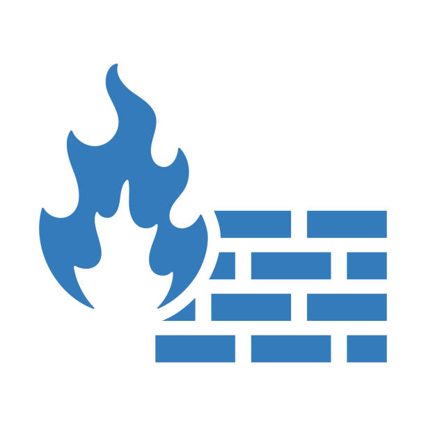 firewall-symbol-design / blaue farbe - firewall stock-grafiken, -clipart, -cartoons und -symbole