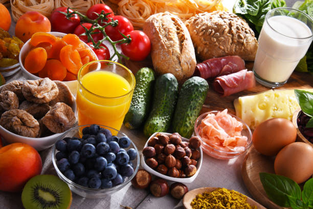 istock Assorted organic food products on the table 1257407207