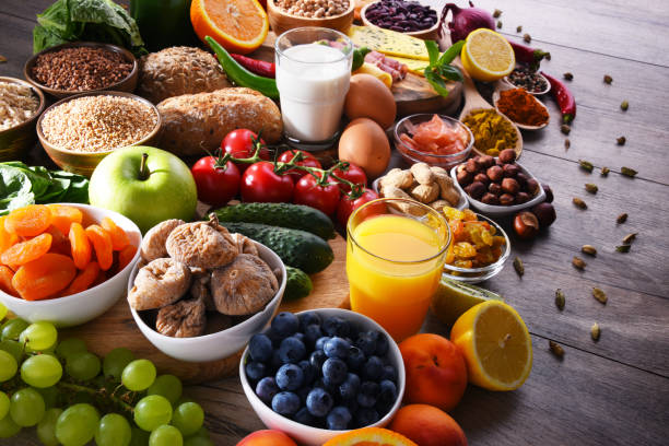 istock Assorted organic food products on the table 1257407238