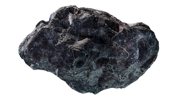 son derece ayrıntılı jenerik asteroit veya kaya beyaz bir arka plan üzerinde izole. 3d render illüstrasyon. - asteroit stok fotoğraflar ve resimler