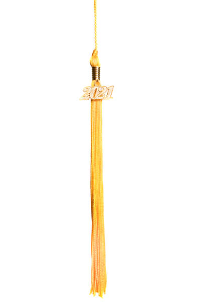 istock Class of 2021 on Yellow Tassel Isolated on White 1257408824
