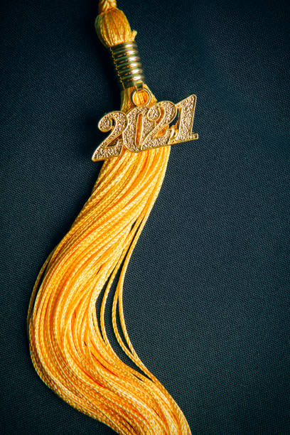 istock 2021 Tassel on Black Gown Material 1257409269