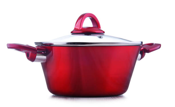 istock Steel pot isolated on white background 1257409408