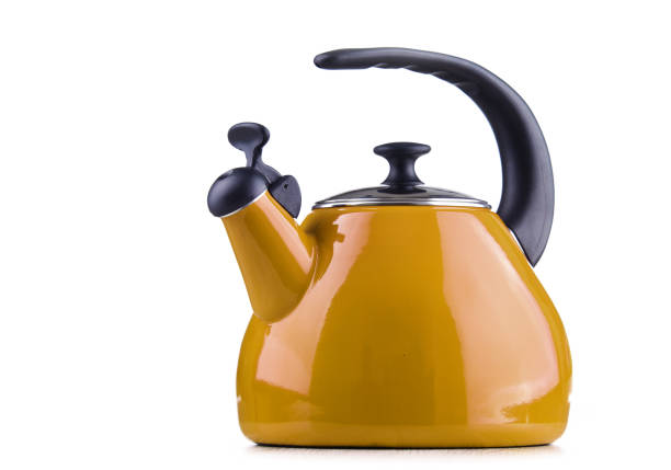 istock Traditional stainless steel stovetop kettle with whistle 1257409571