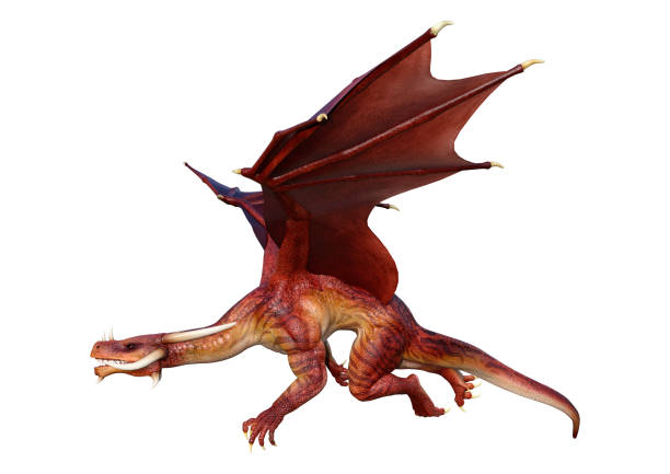 istock 3D illustration fantasy dragon on white 1257413439