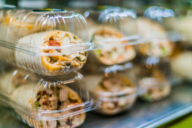istock Pre-packaged sandwiches displayed in a commercial refrigerator 1257413593