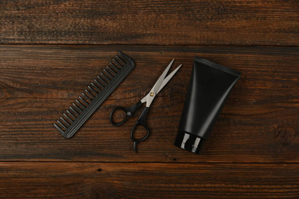 istock Flat lay of men grooming tools and accessories 1257413989