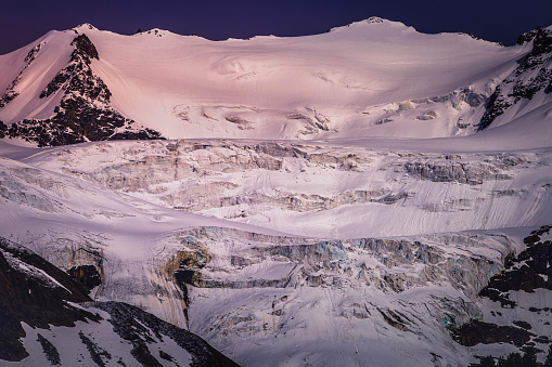 Snowcapped Palon de la Mare, Ortler massif and glacier – Lombardy, Italian alps