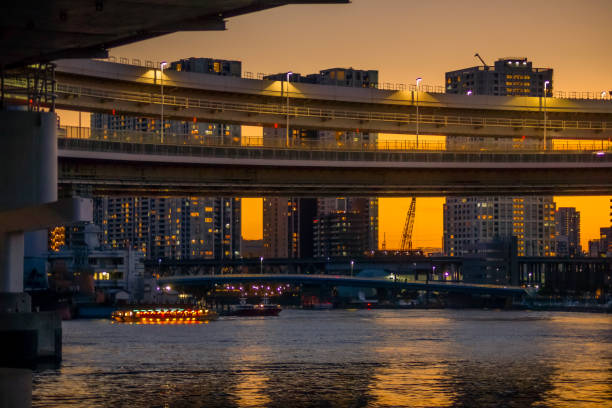 istock Bayshore Route and Tokyo sunset 1257415118