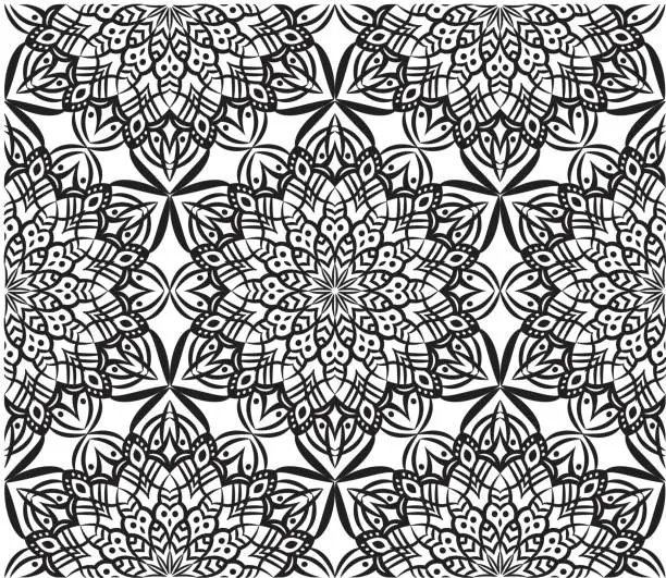 Vector illustration of Abstract background ornament illustration, seamless pattern with flowers
