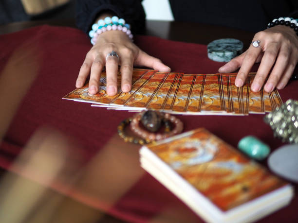istock tarot card reading fortune teller astrologer divination selected focus 1257419022