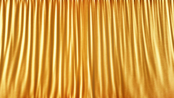 istock Gold stage satin curtain abstract background 1257420672