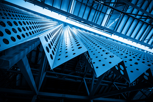 Metal building structure of factory roof