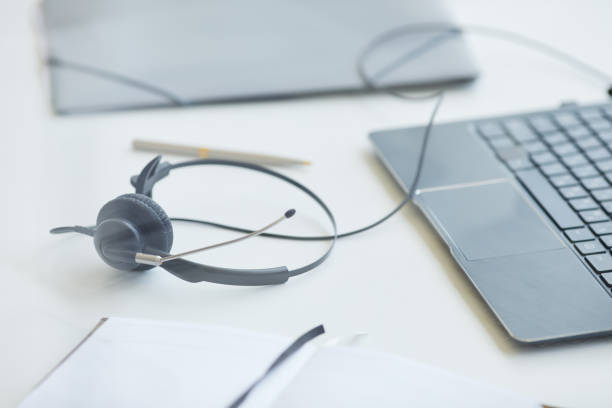 istock Workplace of call center agent 1257425337