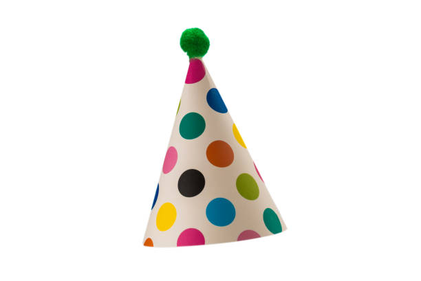 istock Colorful birthday cap isolated on white 1257425816