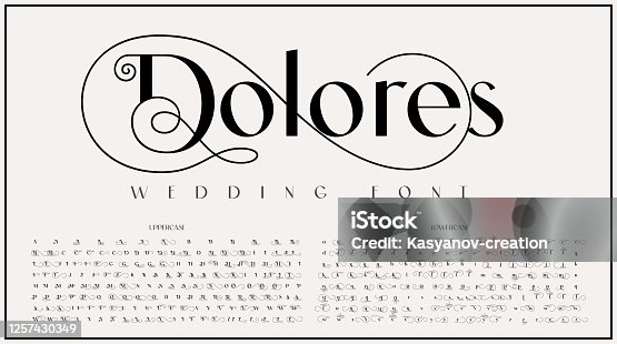 istock An elegant sans serif typeface with big alternate characters set 1257430349