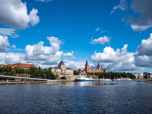 View over Szczecin on the Oder in Poland