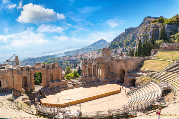 istock Ancient Greek theater in Taormina, Sicily 1257431647