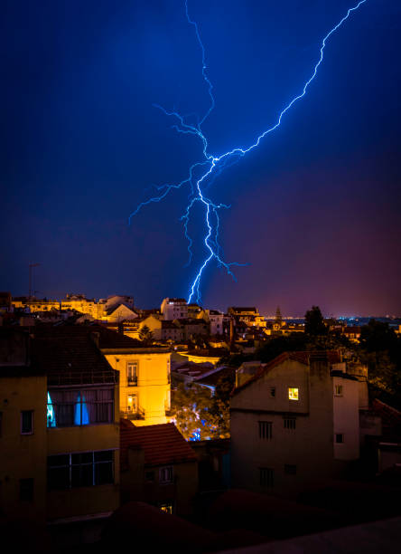 istock Thunderstorm in summer night in Lisbon, Portugal 1257443654