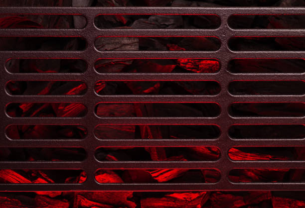 istock Metal barbecue grill over hot coal 1257443868