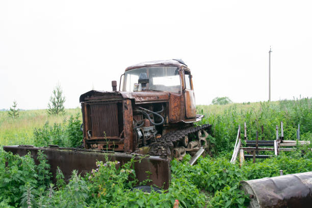 istock Old ,rusty, rural ,farm ,agricultural, dilapidated ,abandoned ,waste tractor. 1257444931