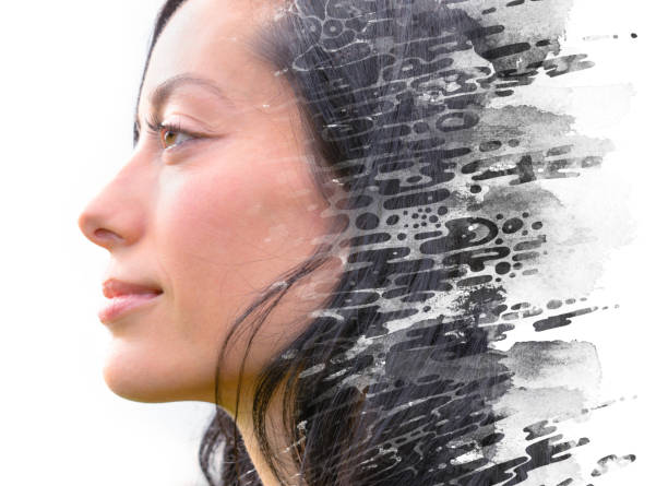 istock Paintography. A portrait combined with a painting 1257446316