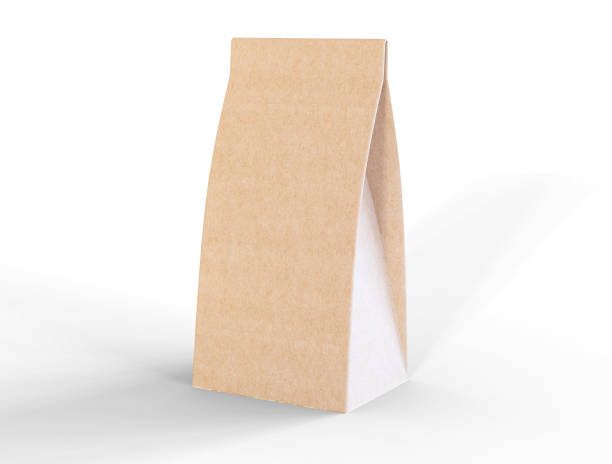 istock 3D Illustration. Take away paper bag mockup. 1257449525
